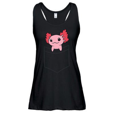 Axolotl In The Pocket Cute Baby Axolotl Ladies Essential Flowy Tank