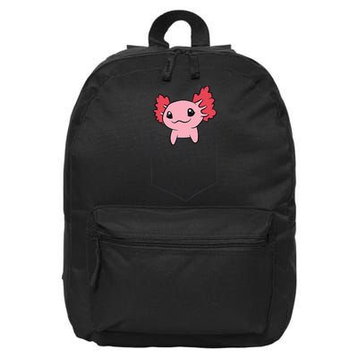 Axolotl In The Pocket Cute Baby Axolotl 16 in Basic Backpack