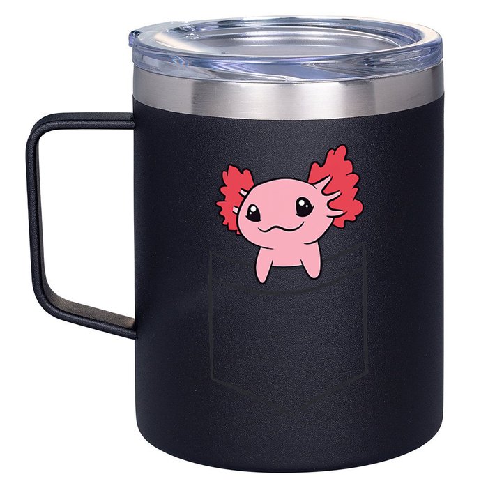 Axolotl In The Pocket Cute Baby Axolotl 12oz Stainless Steel Coffee Mug