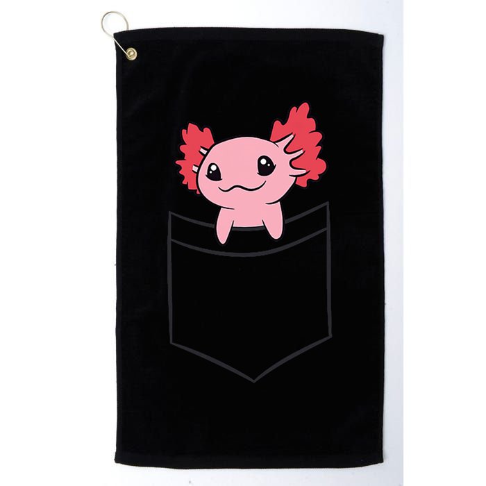 Axolotl In The Pocket Cute Baby Axolotl Golf Towel
