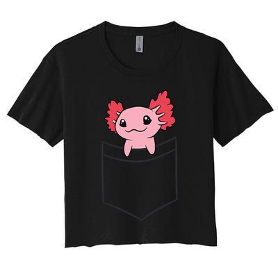 Axolotl In The Pocket Cute Baby Axolotl Women's Crop Top Tee