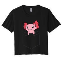 Axolotl In The Pocket Cute Baby Axolotl Women's Crop Top Tee