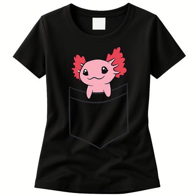 Axolotl In The Pocket Cute Baby Axolotl Womens T-Shirt