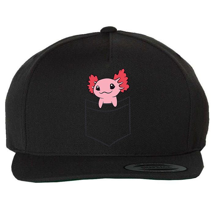 Axolotl In The Pocket Cute Baby Axolotl Wool Snapback Cap