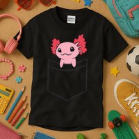 Axolotl In The Pocket Cute Baby Axolotl Kids T-Shirt