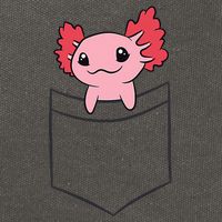 Axolotl In The Pocket Cute Baby Axolotl Cotton Canvas Backpack