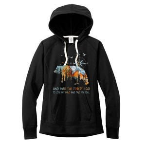 And Into The Forest I Go To Lose My Mind Camping Bear Women's Fleece Hoodie