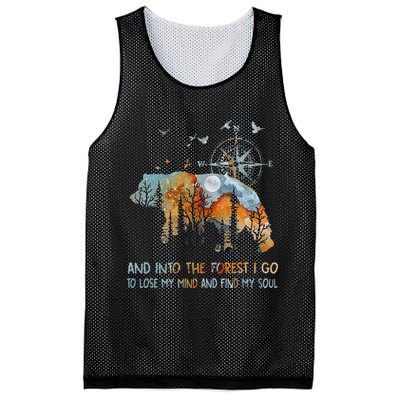 And Into The Forest I Go To Lose My Mind Camping Bear Mesh Reversible Basketball Jersey Tank
