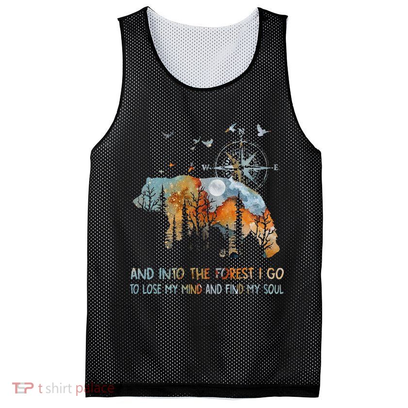 And Into The Forest I Go To Lose My Mind Camping Bear Mesh Reversible Basketball Jersey Tank