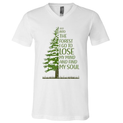 And Into The Forest I Go And Lose My Mind Funny Hikers V-Neck T-Shirt