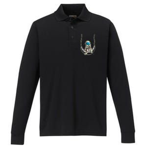 Astronaut In The Moon Performance Long Sleeve Polo