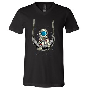 Astronaut In The Moon V-Neck T-Shirt