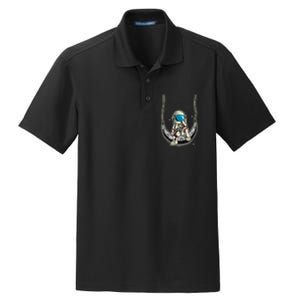 Astronaut In The Moon Dry Zone Grid Polo