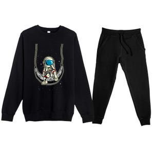 Astronaut In The Moon Premium Crewneck Sweatsuit Set