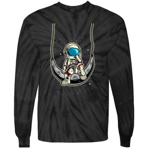 Astronaut In The Moon Tie-Dye Long Sleeve Shirt