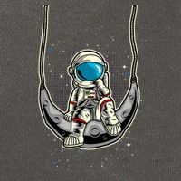 Astronaut In The Moon Cotton Canvas Backpack