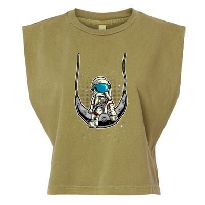Astronaut In The Moon Garment-Dyed Women's Muscle Tee