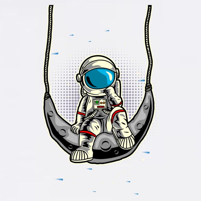 Astronaut In The Moon Garment-Dyed Sweatshirt