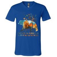 And Into The Forest I Go To Lose My Mind Camping V-Neck T-Shirt