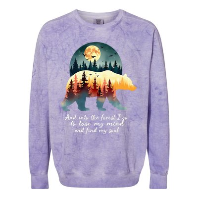 And Into The Forest I Go To Lose My Mind And Find My Soul Colorblast Crewneck Sweatshirt