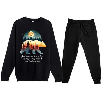 And Into The Forest I Go To Lose My Mind And Find My Soul Premium Crewneck Sweatsuit Set