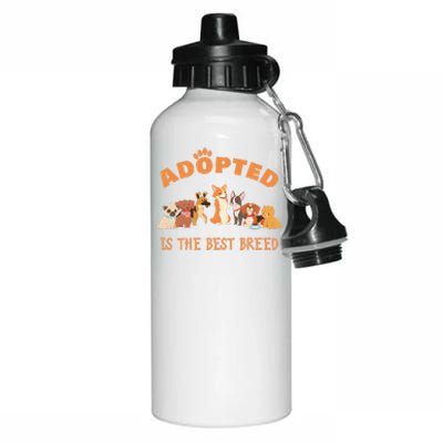 Adopted Is The Best Breed Dog Rescue Shelter & Adoption Aluminum Water Bottle