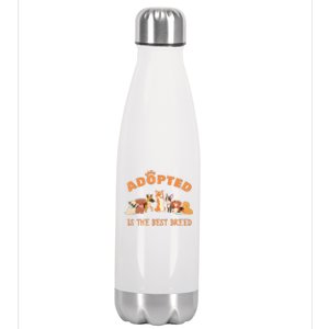 Adopted Is The Best Breed Dog Rescue Shelter & Adoption Stainless Steel Insulated Water Bottle