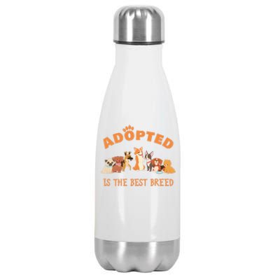 Adopted Is The Best Breed Dog Rescue Shelter & Adoption Stainless Steel Insulated Water Bottle