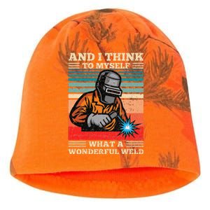 And I Think To Myself What A Wonderful Weld Welding Welder Kati - Camo Knit Beanie