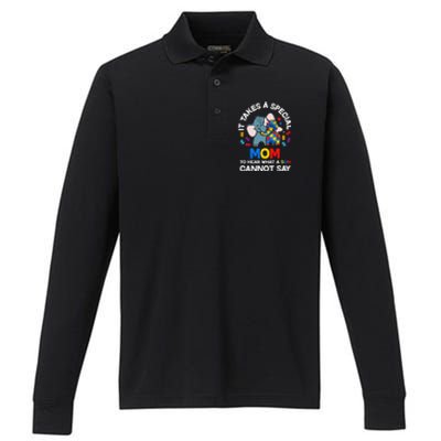 Autism It Takes A Special Mom Autistic Son Proud Autism Mom Performance Long Sleeve Polo