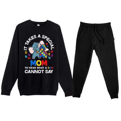 Autism It Takes A Special Mom Autistic Son Proud Autism Mom Premium Crewneck Sweatsuit Set