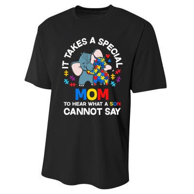 Autism It Takes A Special Mom Autistic Son Proud Autism Mom Performance Sprint T-Shirt