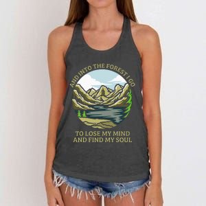 And Into The Forest I Go To Lose My Mind And Find My Soul Women's Knotted Racerback Tank