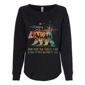 And Into The Forest I Go To Lose My Mind Camping Bear Retro Womens California Wash Sweatshirt