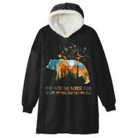 And Into The Forest I Go To Lose My Mind Camping Bear Hooded Wearable Blanket
