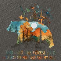 And Into The Forest I Go To Lose My Mind Camping Bear Cotton Canvas Backpack