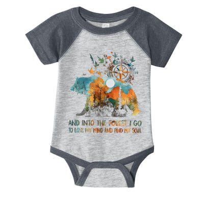 And Into The Forest I Go To Lose My Mind Camping Bear Infant Baby Jersey Bodysuit