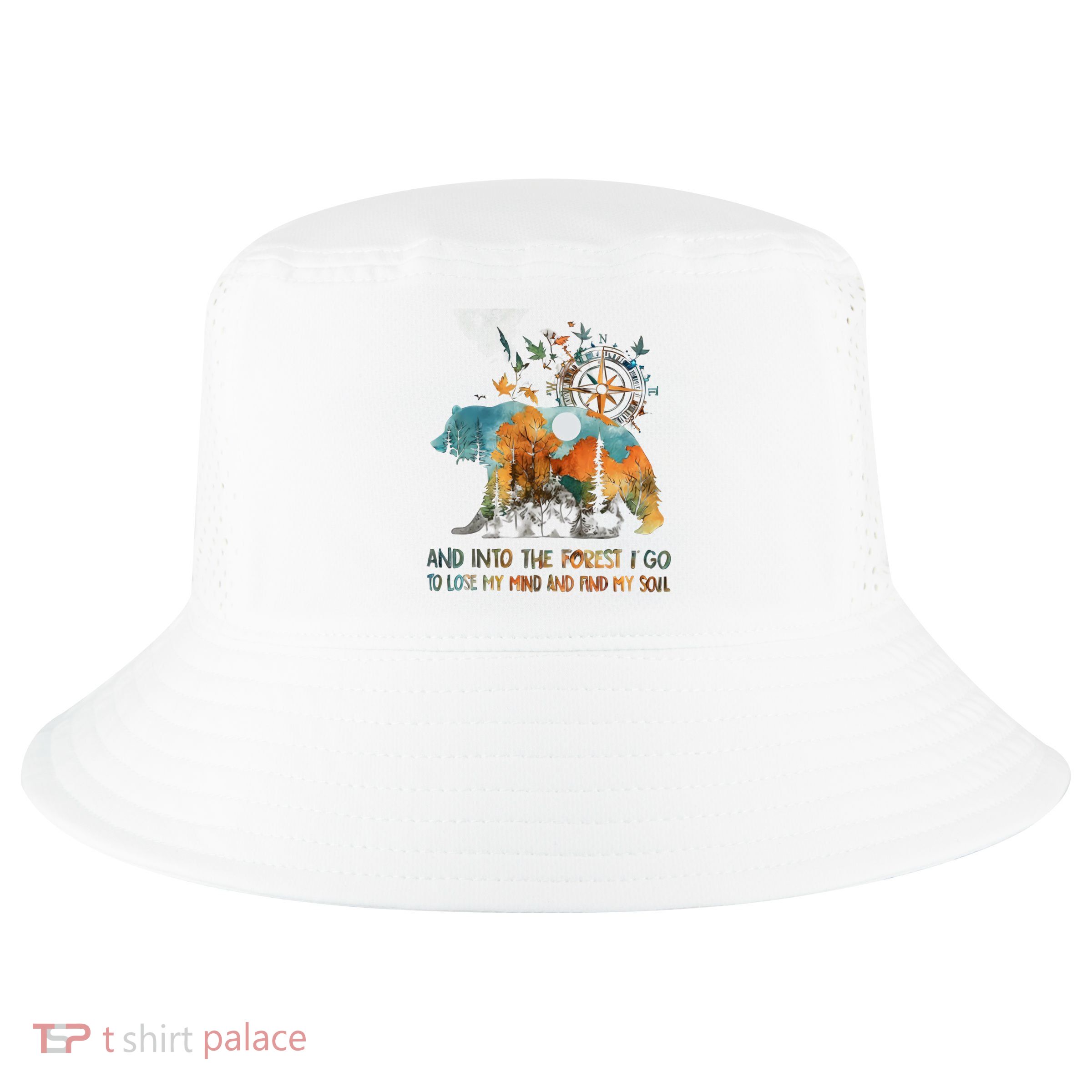 And Into The Forest I Go To Lose My Mind Camping Bear Cool Comfort Performance Bucket Hat