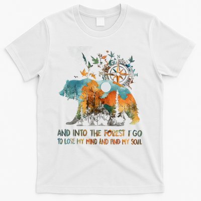 And Into The Forest I Go To Lose My Mind Camping Bear T-Shirt