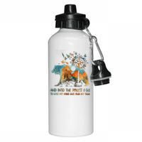 And Into The Forest I Go To Lose My Mind Camping Bear Aluminum Water Bottle