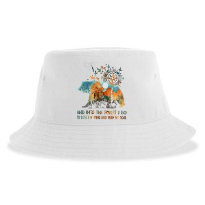 And Into The Forest I Go To Lose My Mind Camping Bear Sustainable Bucket Hat