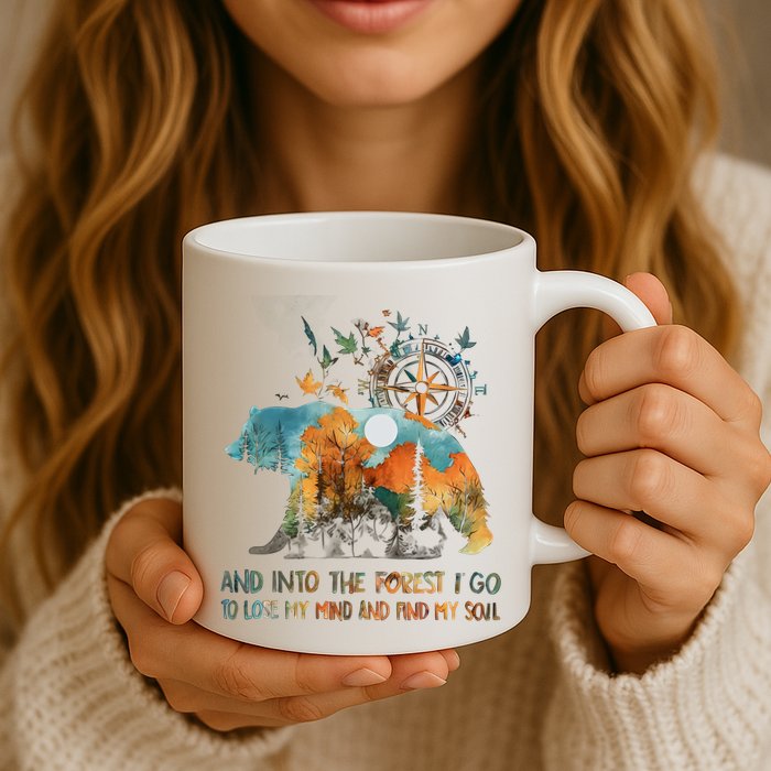 And Into The Forest I Go To Lose My Mind Camping Bear Mug