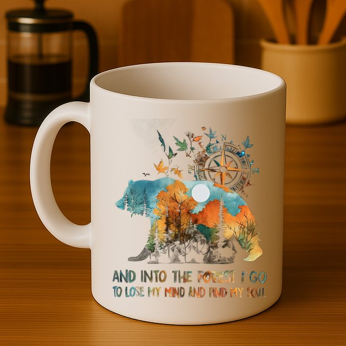 And Into The Forest I Go To Lose My Mind Camping Bear Mug
