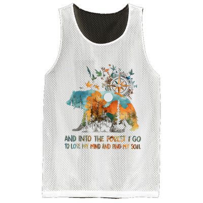 And Into The Forest I Go To Lose My Mind Camping Bear Mesh Reversible Basketball Jersey Tank