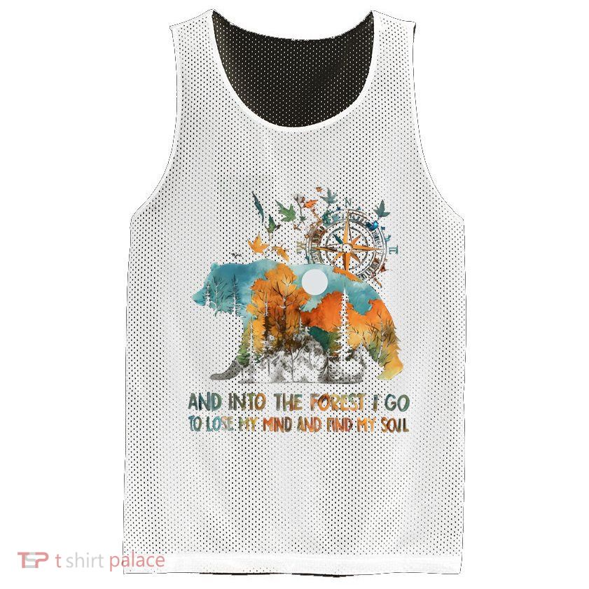 And Into The Forest I Go To Lose My Mind Camping Bear Mesh Reversible Basketball Jersey Tank