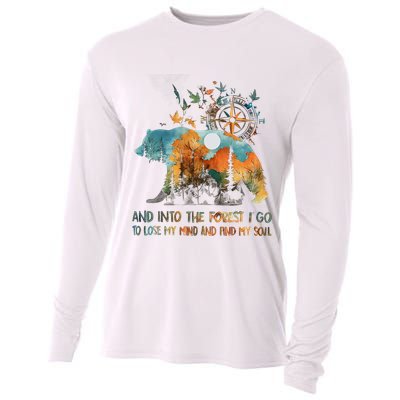 And Into The Forest I Go To Lose My Mind Camping Bear Cooling Performance Long Sleeve Crew