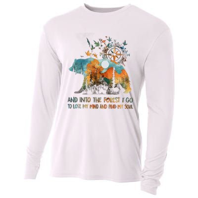 And Into The Forest I Go To Lose My Mind Camping Bear Cooling Performance Long Sleeve Crew