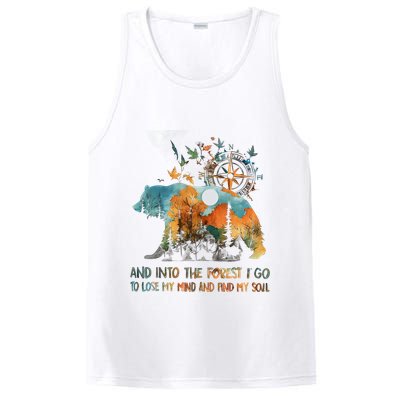 And Into The Forest I Go To Lose My Mind Camping Bear PosiCharge Competitor Tank