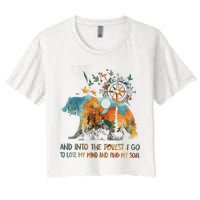 And Into The Forest I Go To Lose My Mind Camping Bear Crop Top