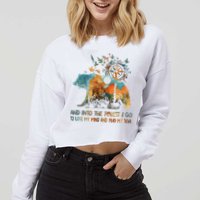 And Into The Forest I Go To Lose My Mind Camping Bear Cropped Pullover Crew